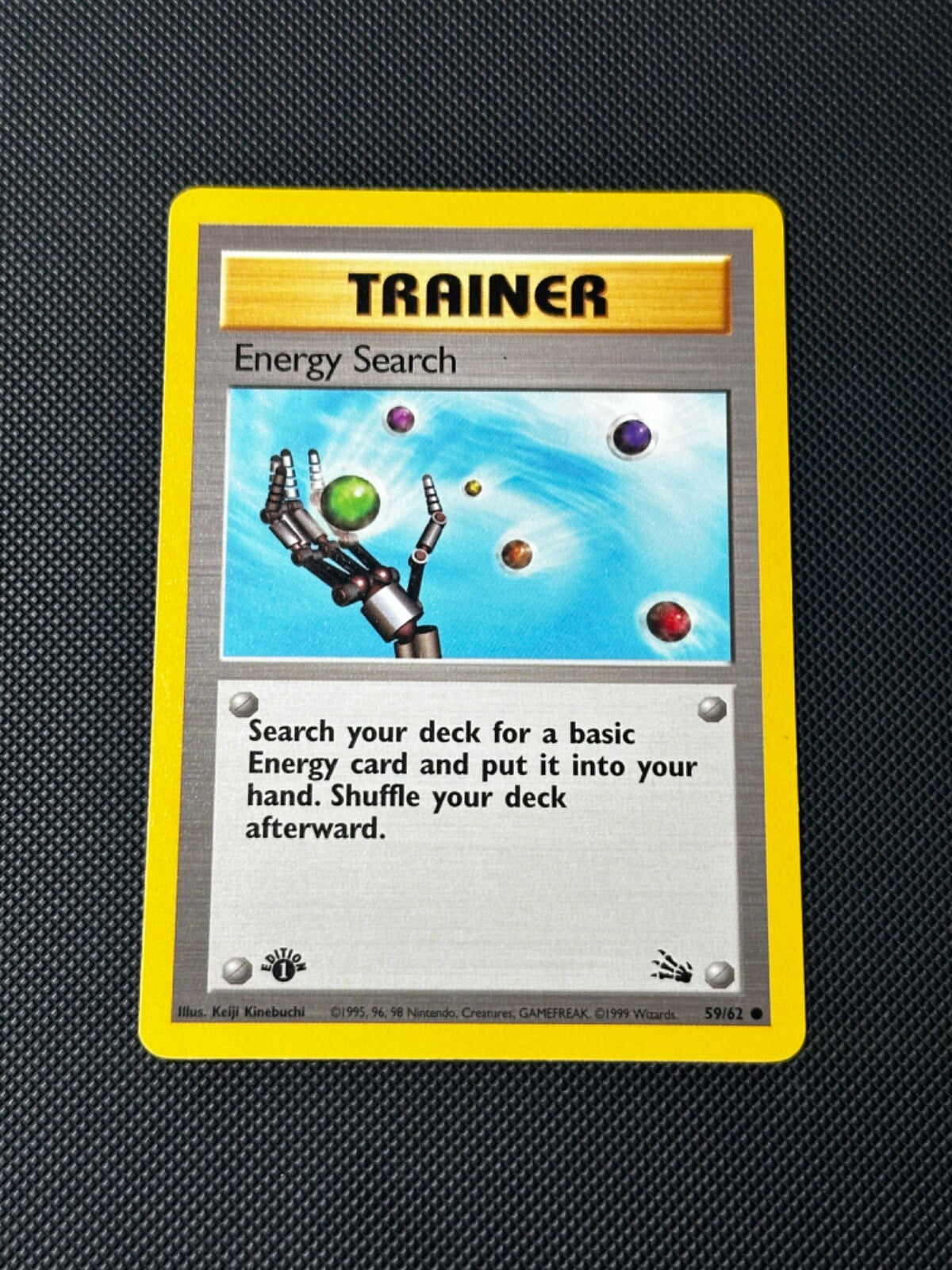 Energy Search 59/62 1st Edition Pokémon Card Fossil Common WOTC NM0