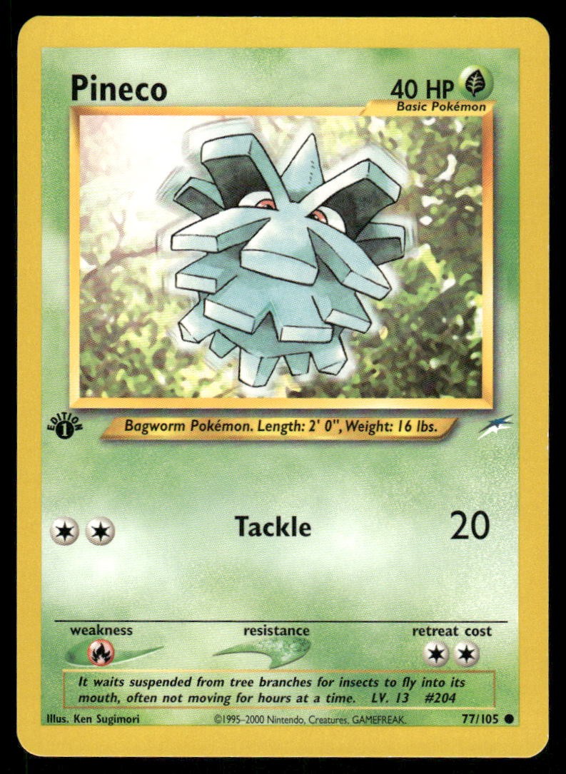 Pokemon Cards Pineco 77/105 1ST EDITION Neo Destiny WOTC Common NM *30