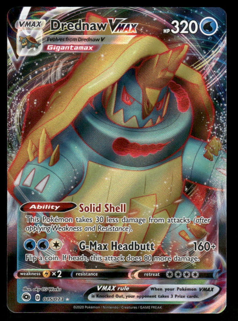 Pokemon Cards Drednaw VMAX 015/073 Champion's Path Holo Rare VMAX NM0