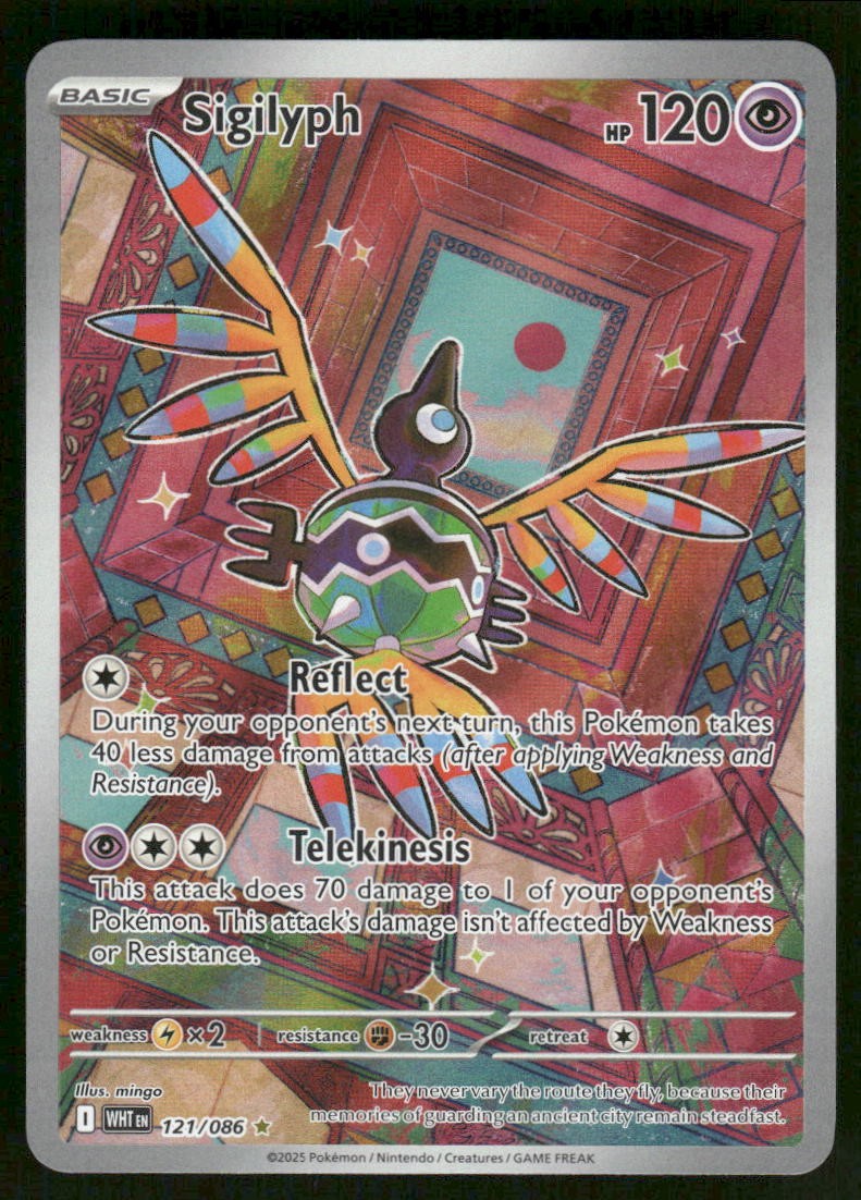 Pokemon Cards Sigilyph 121/086 White Flare Illustration Rare NM0