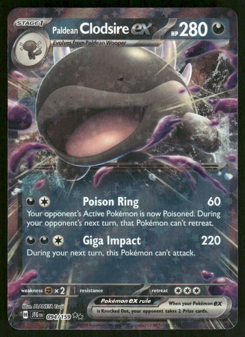 Pokemon Cards Paldean Clodsire ex 094/159 Journey Together Double Rare NM *30
