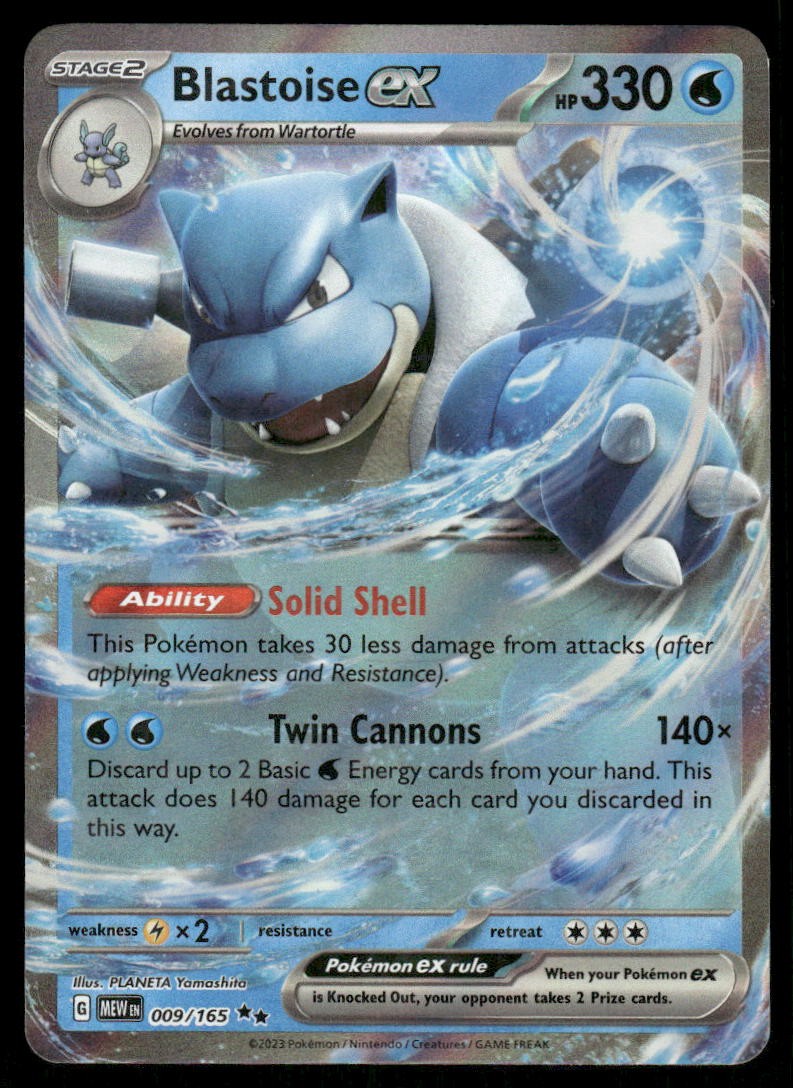 Pokemon Cards Blastoise ex 009/165 151 Double Rare NM *40