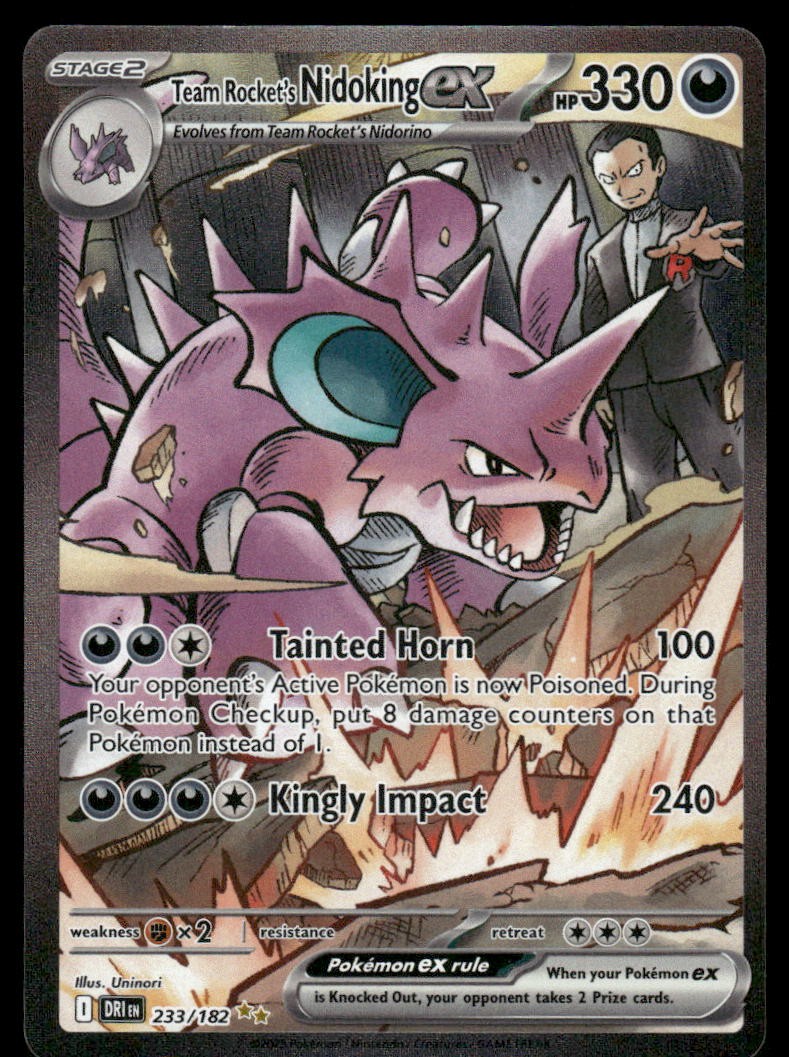 Pokemon Cards Team Rocket's Nidoking ex 233/182 Destined Rivals NM *40