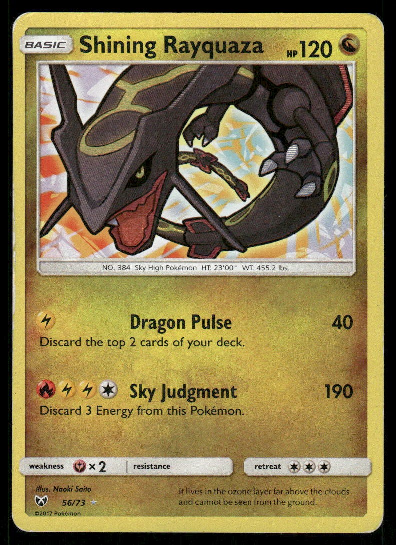 Pokemon Cards Shining Rayquaza 56/73 Shining Legends Rare Shining HP0