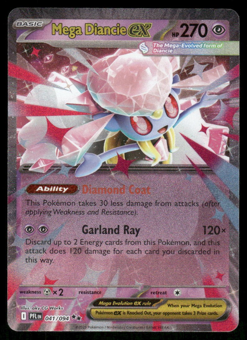 Pokemon Cards Mega Diancie ex 041/094 Phantasmal Flames Double Rare NM0