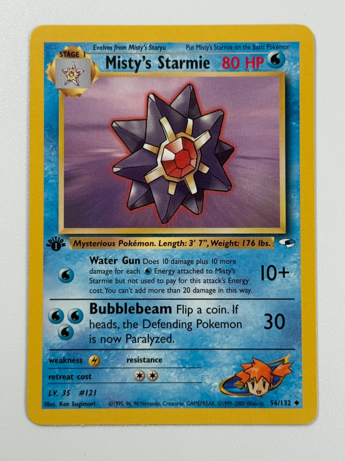 Pokémon Cards Misty's Starmie 56/132 1ST EDITION Gym Heroes WOTC Uncommon0