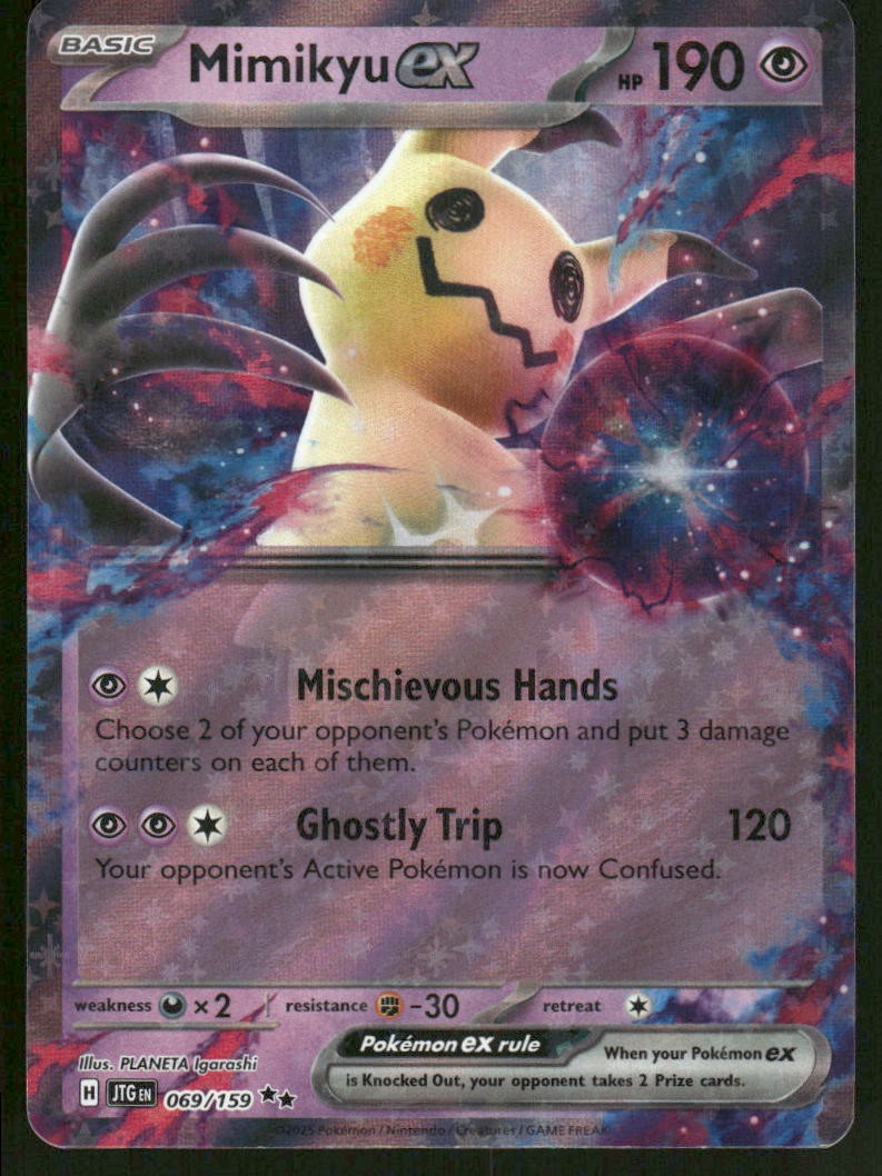 Pokemon Cards Mimikyu ex 069/159 Journey Together Double Rare NM0