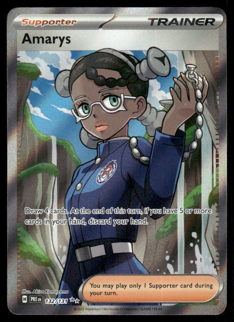 Pokemon Cards Amarys 132/131 Prismatic Evolutions Ultra Rare Full Art NM0