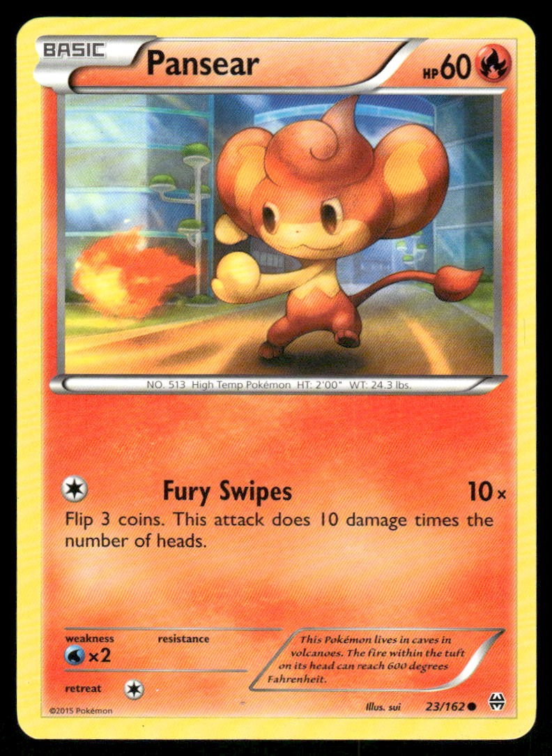 Pokemon Cards Pansear 23/162 BREAKthrough XY Common NM0
