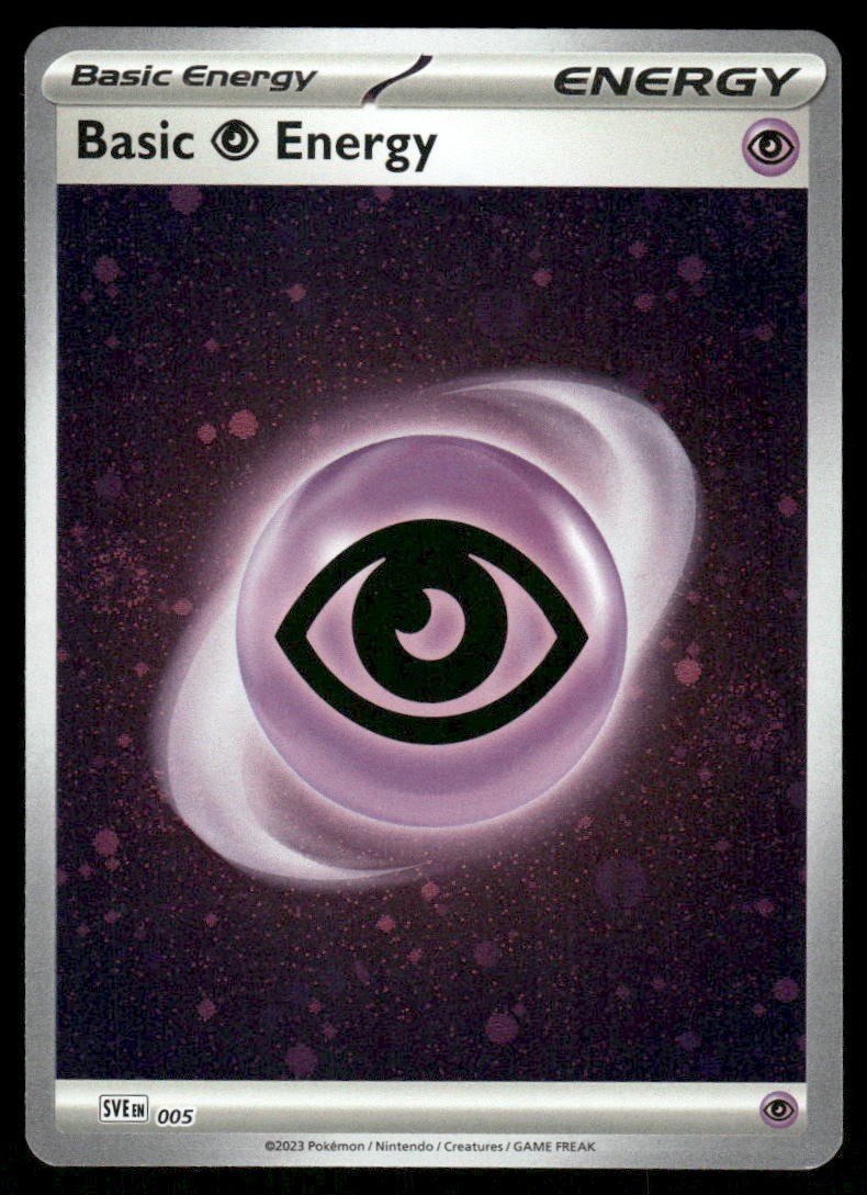 Pokemon Cards Basic Psychic Energy 005 Scarlet & Violet Energies HOLO Common NM0