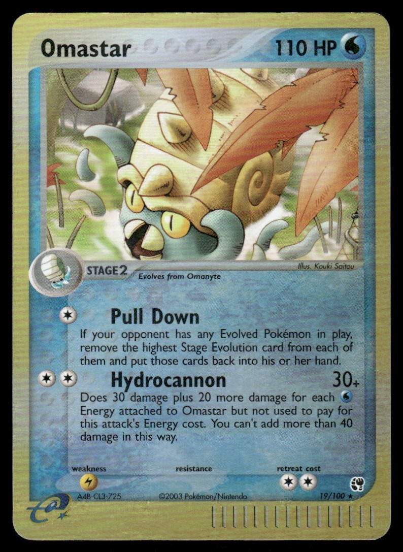 Pokemon Cards Omastar 19/100 Sandstorm Rare LP0