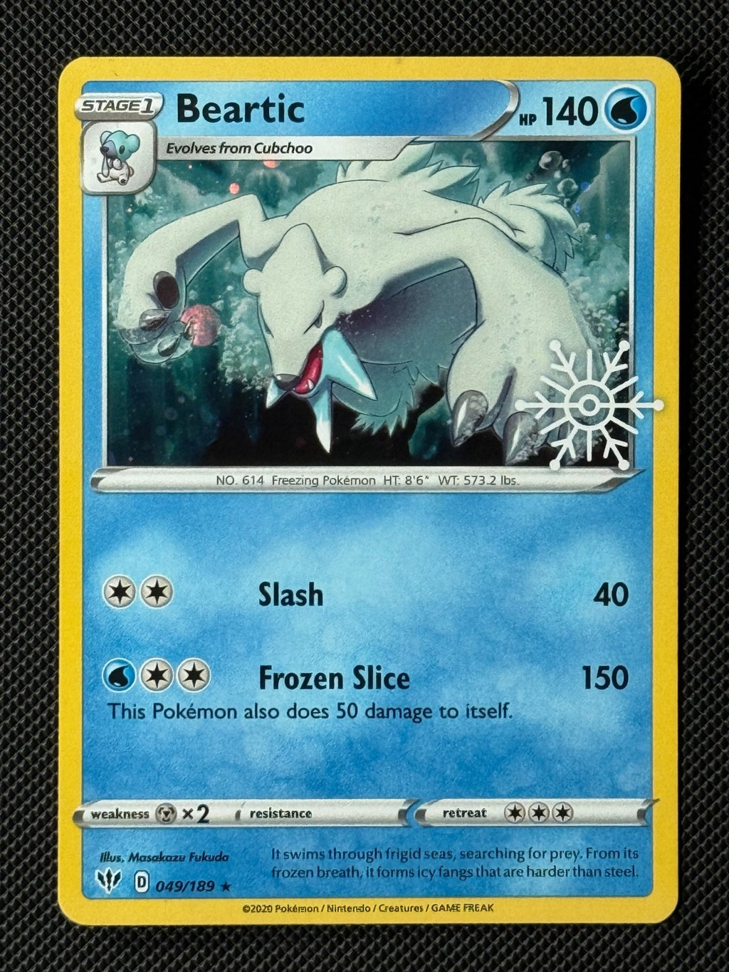 Beartic 049/189 Holiday Calendar Pokémon Card Snowflake Promo NM0
