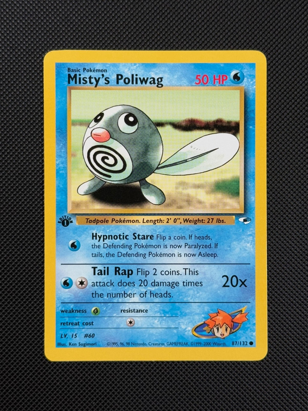 Pokémon Cards Misty's Poliwag 87/132 1ST EDITION Gym Heroes WOTC Common1