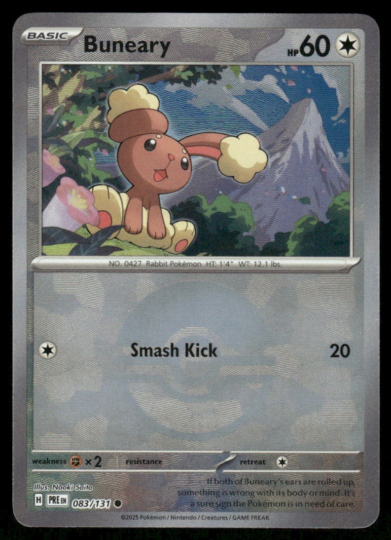 Pokemon Cards Buneary 083/131 Reverse Holo Prismatic Evolutions Pokeball NM *30