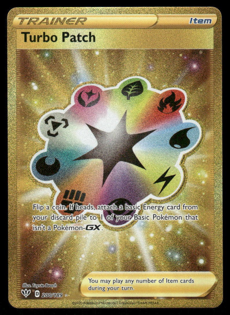 Pokemon Cards Turbo Patch 200/189 Darkness Ablaze Secret Rare NM0