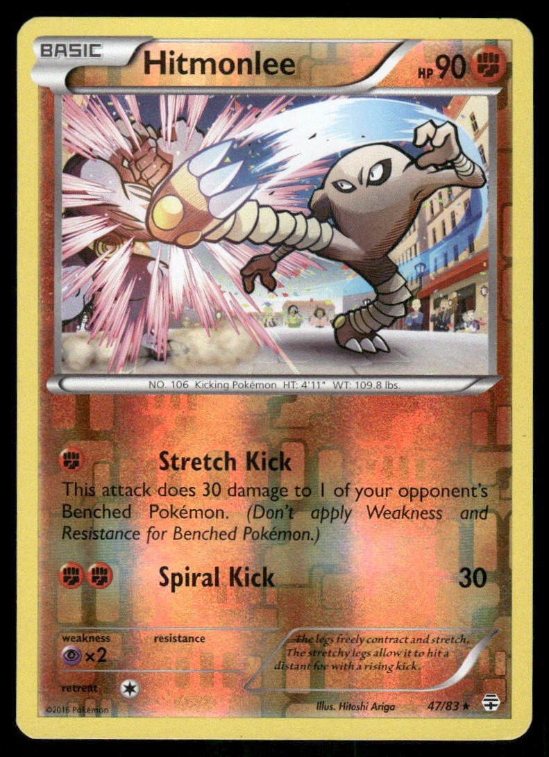 Pokemon Cards Hitmonlee 47/83 Reverse Holo Generations NM0