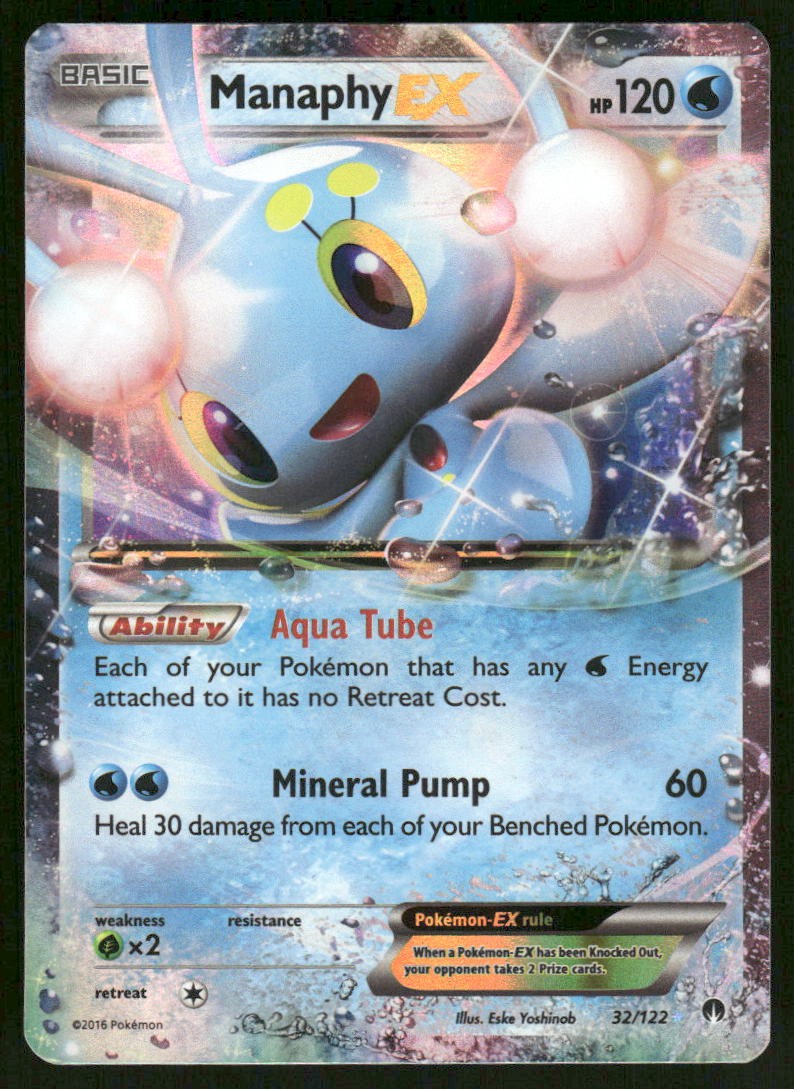 Pokemon Cards Manaphy EX 32/122 BREAKpoint Holo Rare EX LP0