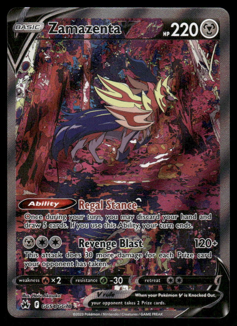 Pokemon Cards Zamazenta V GG54/GG70 Crown Zenith Galarian Gallery Holo Rare V NM0