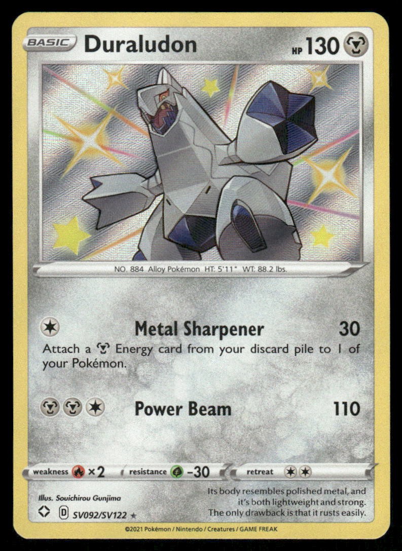 Pokemon Cards Duraludon SV092/SV122 Shining Fates Shiny Vault Rare Shiny NM *20
