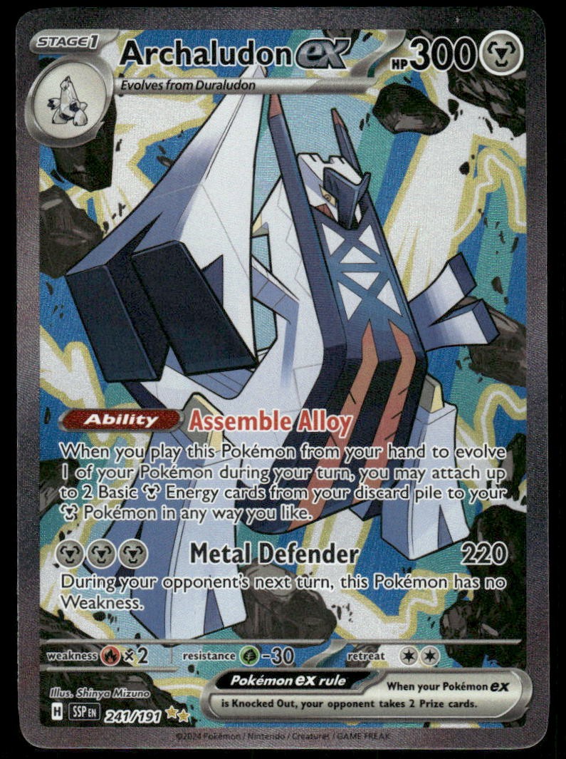 Pokemon Cards Archaludon ex 241/191 Surging Sparks Special Illustration Rare NM0