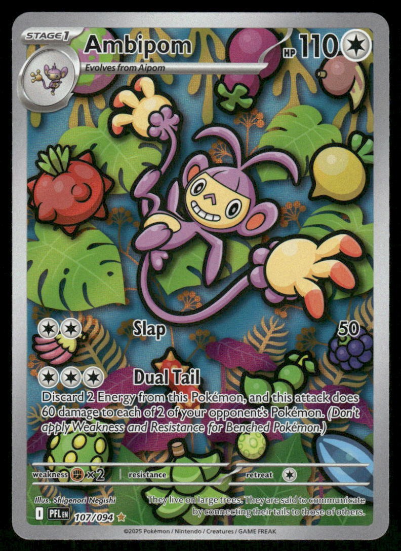 Pokemon Cards Ambipom 107/094 Phantasmal Flames Illustration Rare NM0