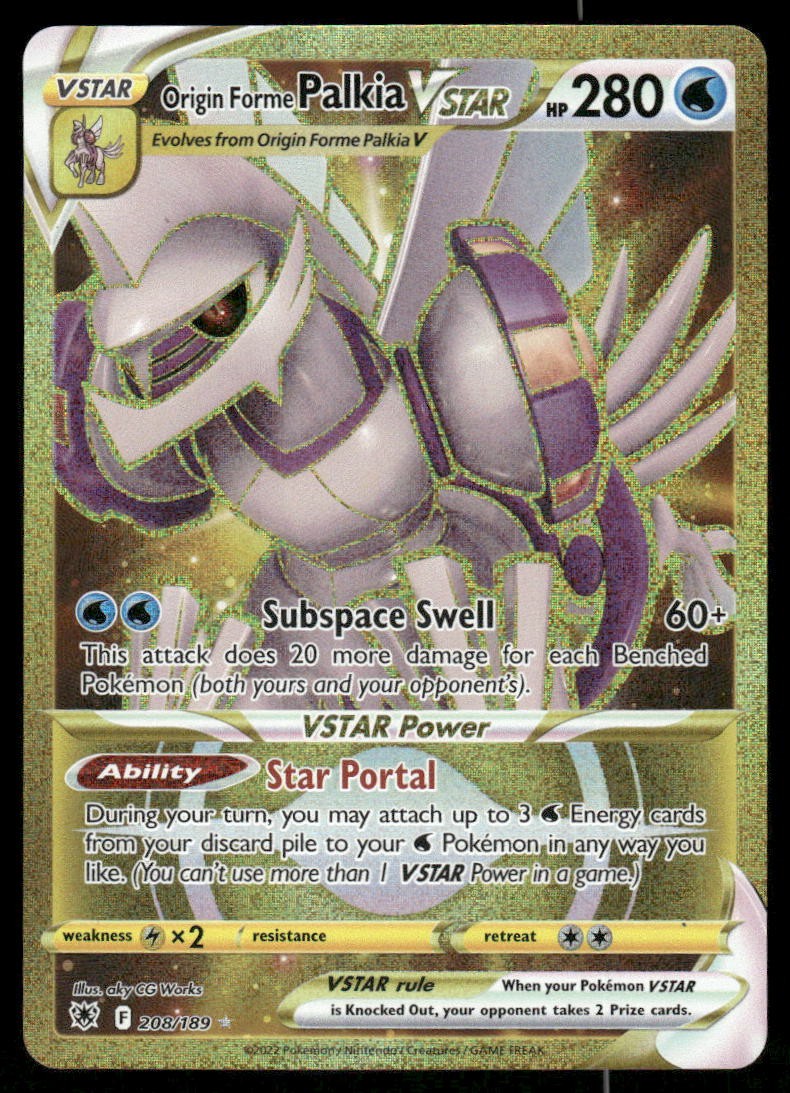 Pokemon Cards Origin Forme Palkia VSTAR 208/189 Astral Radiance Secret Rare NM0