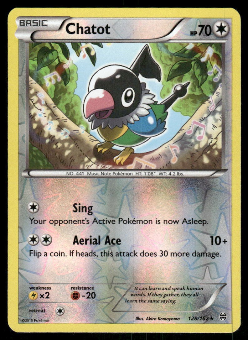 Pokemon Cards Chatot 128/162 Reverse Holo BREAKthrough XY NM0