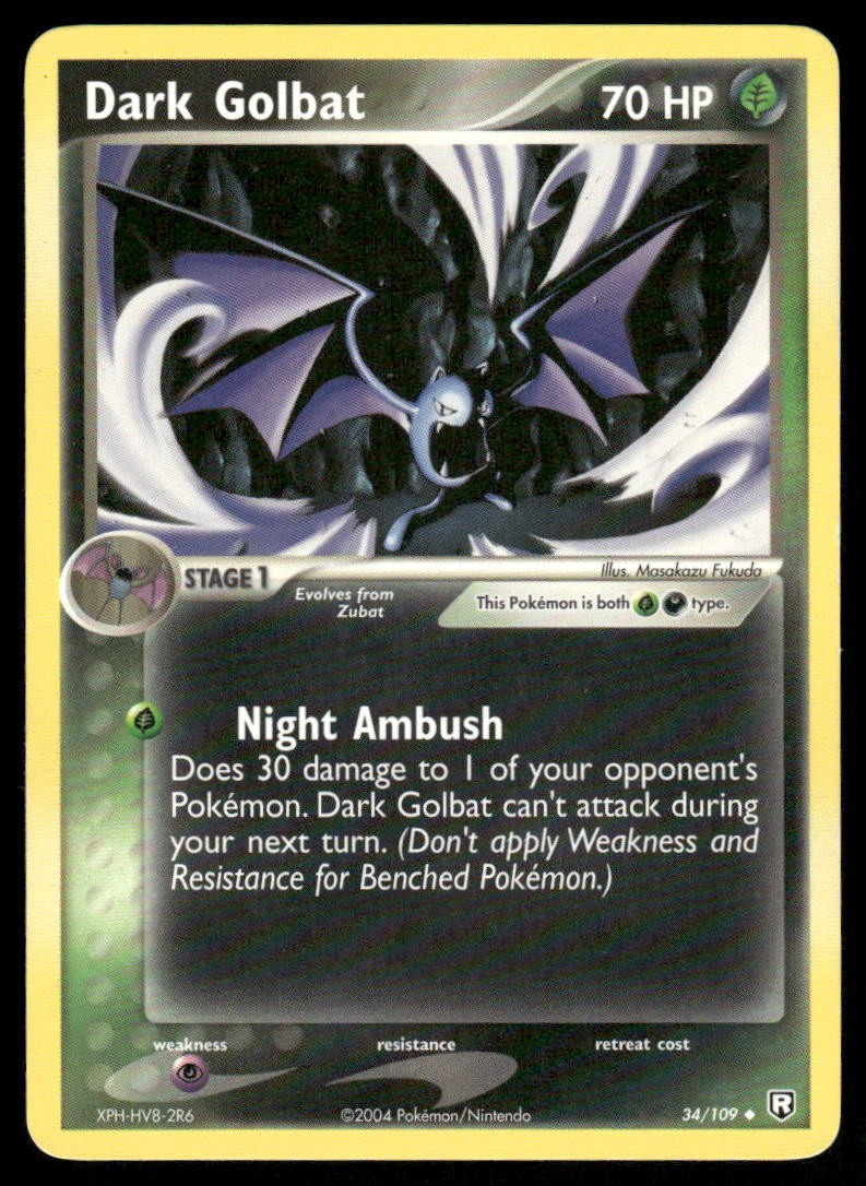Pokemon Cards Dark Golbat 34/109 Team Rocket Returns Uncommon LP0