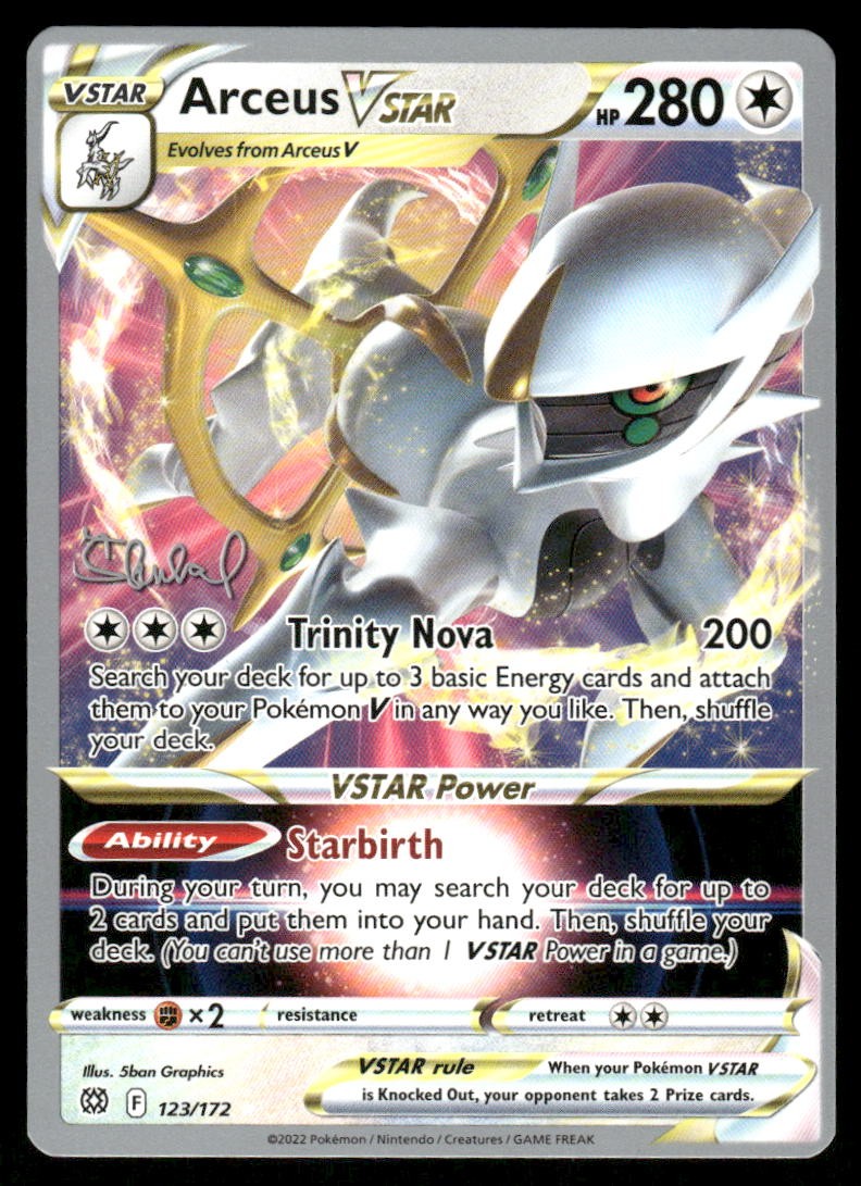 Pokemon Cards Arceus VSTAR 123/172 Brilliant Stars World Championships 2022 NM0