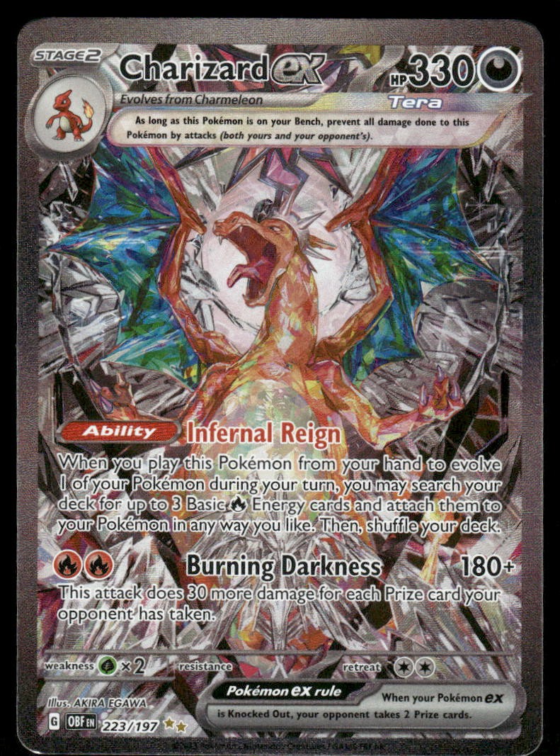 Pokemon Cards Charizard ex 223/197 Obsidian Flames Special Illustration NM *30