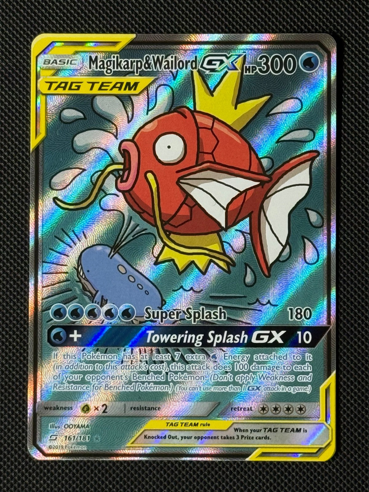 Magikarp & Warlord GX 161/181 Pokémon Card Sun & Moon Team Up Tag Team0