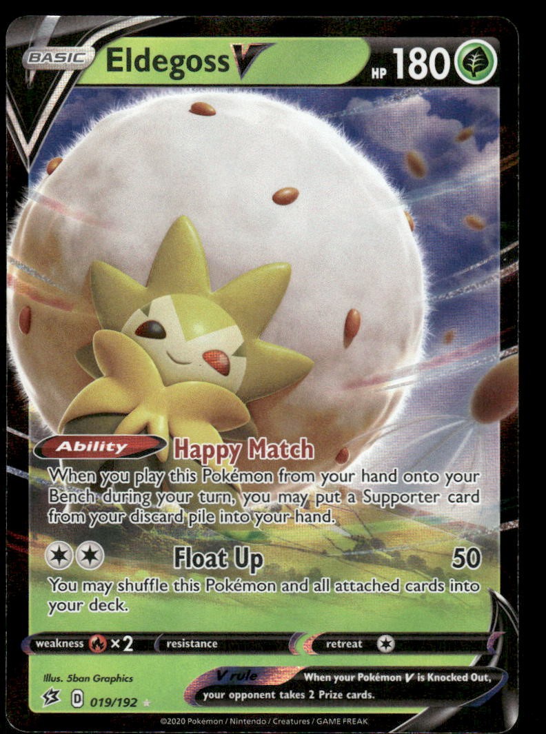 Pokemon Cards Eldegoss V 019/192 Rebel Clash Holo Rare V NM0