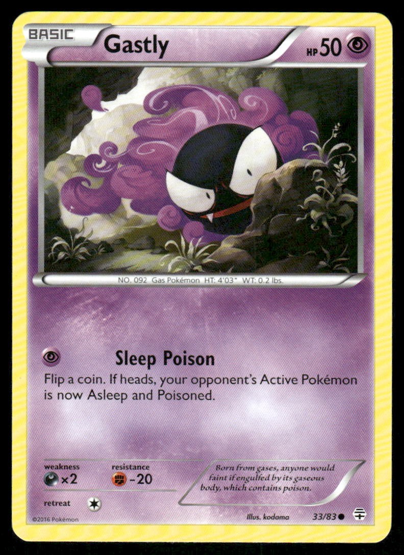 Pokemon Cards Gastly 33/83 Generations Common NM0