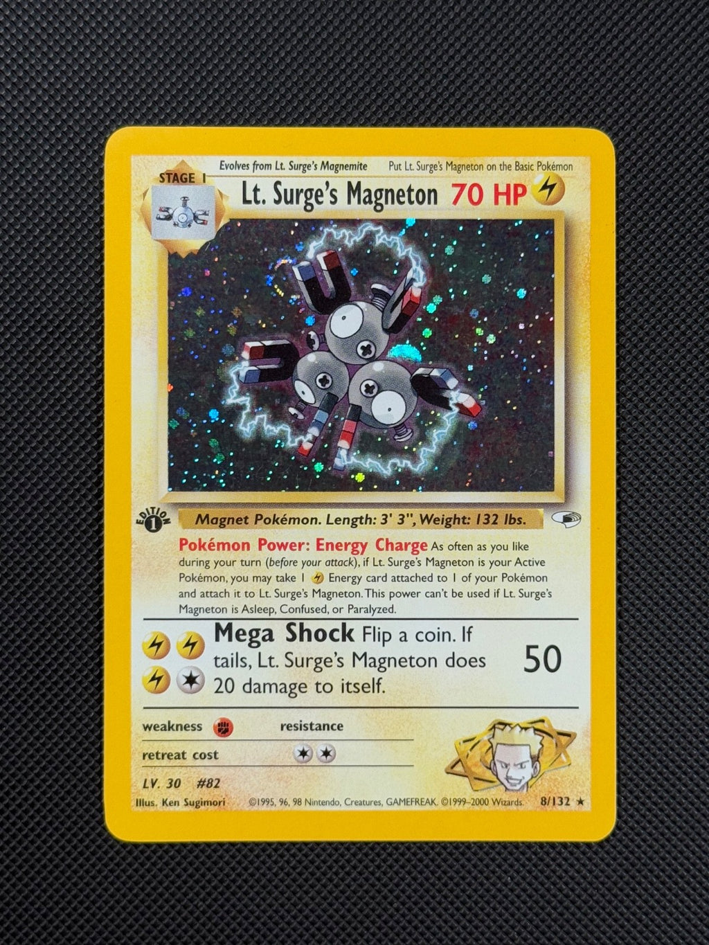 Pokémon Cards Lt. Surge's Magneton 8/132 1ST EDITION Gym Heroes WOTC Holo Rare1