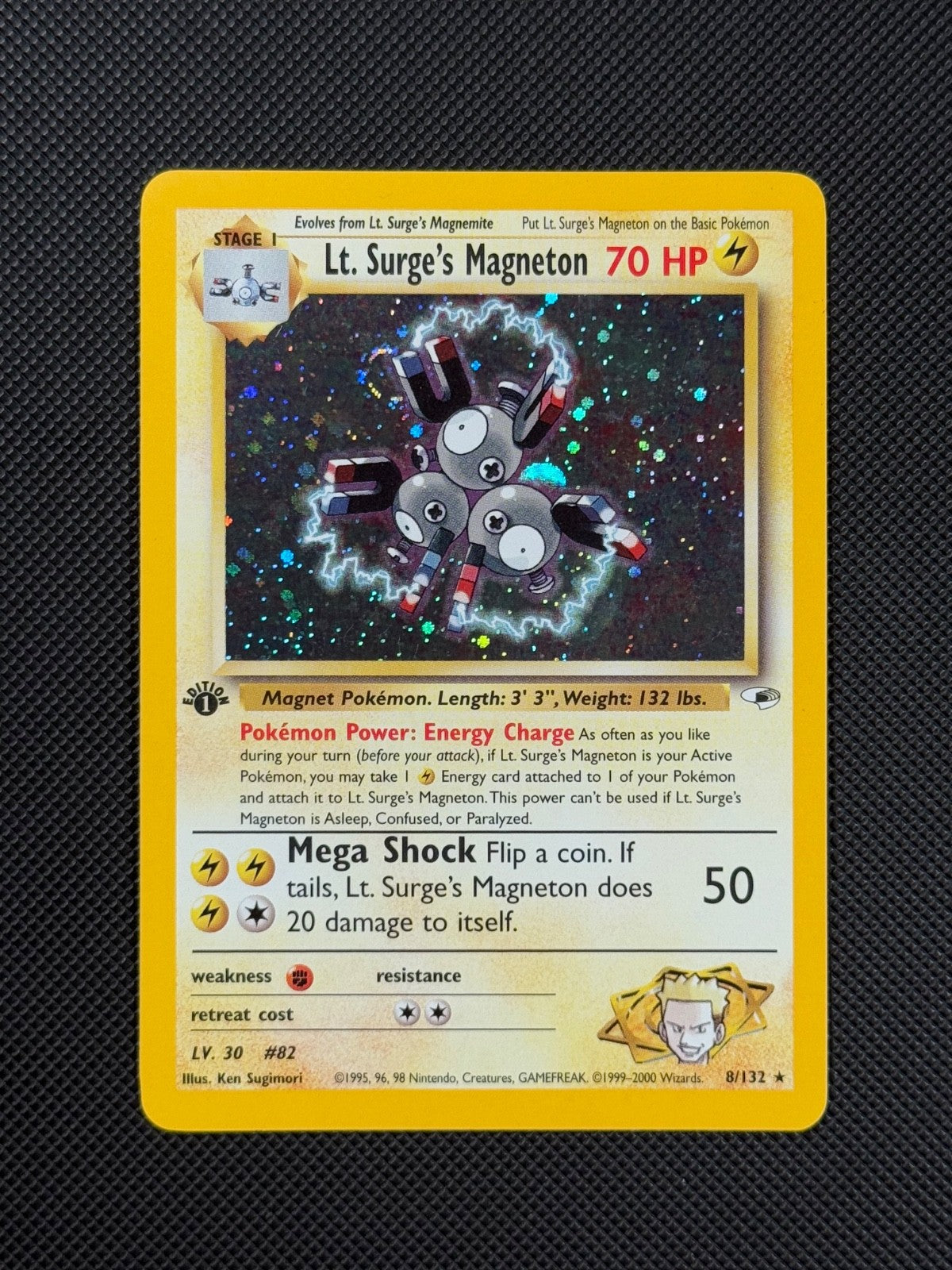 Pokémon Cards Lt. Surge's Magneton 8/132 1ST EDITION Gym Heroes WOTC Holo Rare1