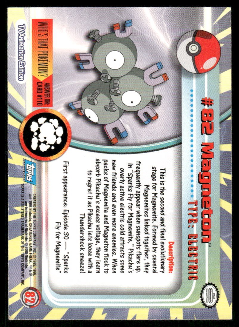 Pokemon Cards Magneton #82 Topps Trading Cards Series 2 LP *21