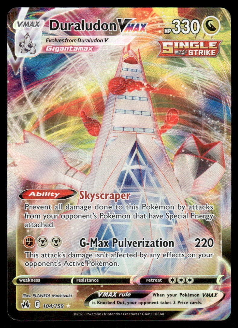 Pokemon Cards Duraludon VMAX 104/159 Crown Zenith Holo Rare VMAX NM0