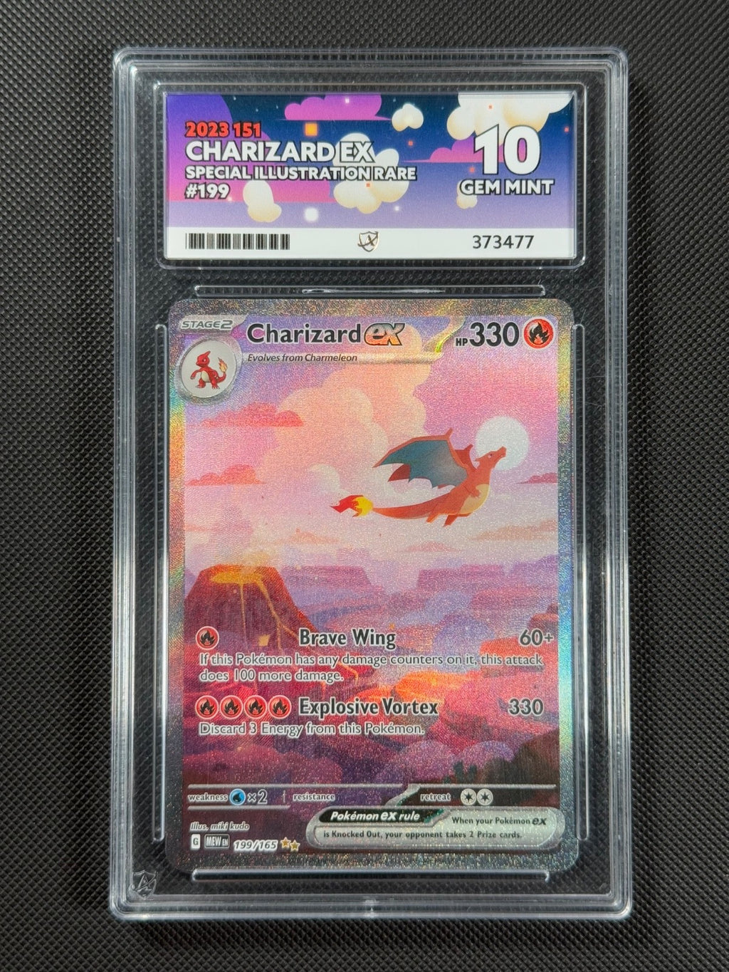 ACE 10 Charizard ex 199/165 SIR Pokémon Card Sv Scarlet & Violet 151 GEM MINT *20