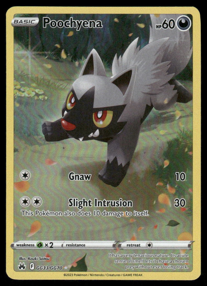 Pokemon Cards Poochyena GG33/GG70 Crown Zenith Galarian Gallery Holo NM0