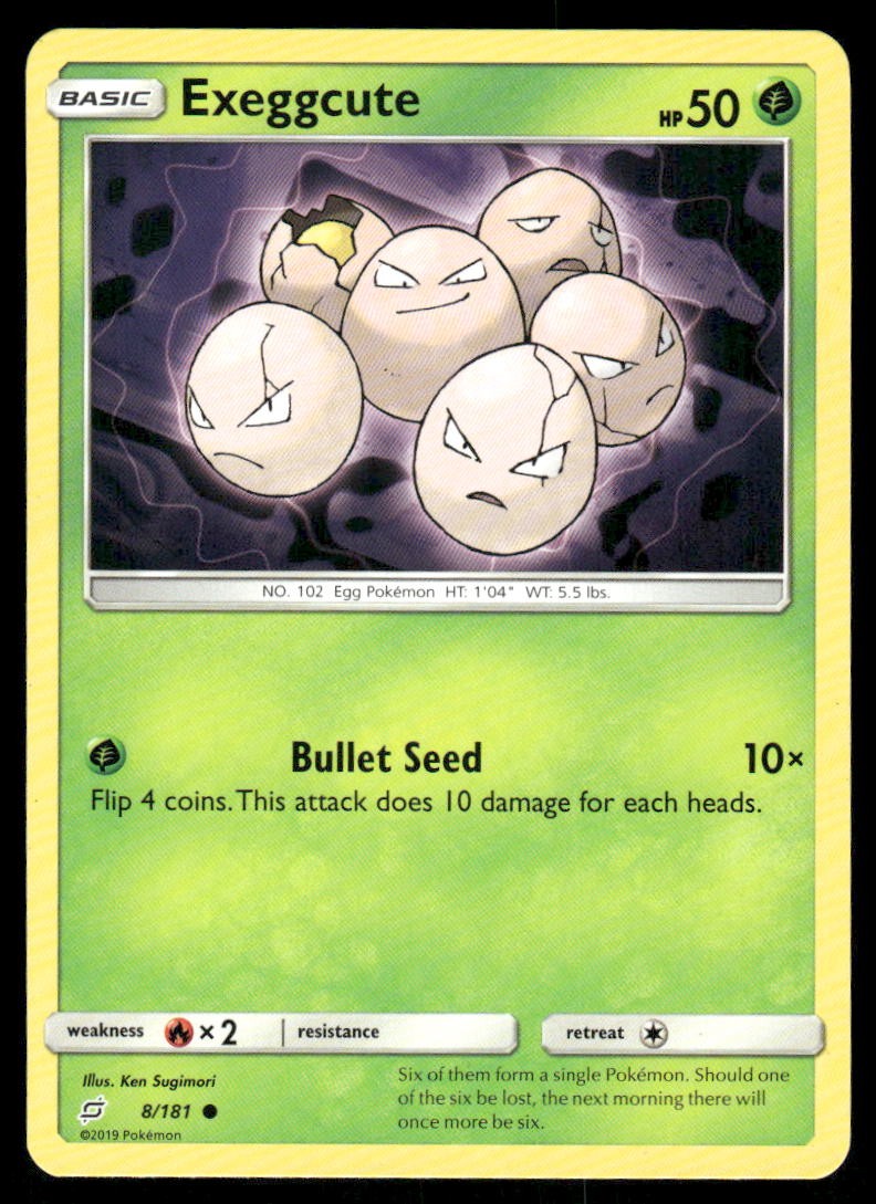 Pokemon Cards Exeggcute 8/181 Team Up Sun & Moon Common NM0
