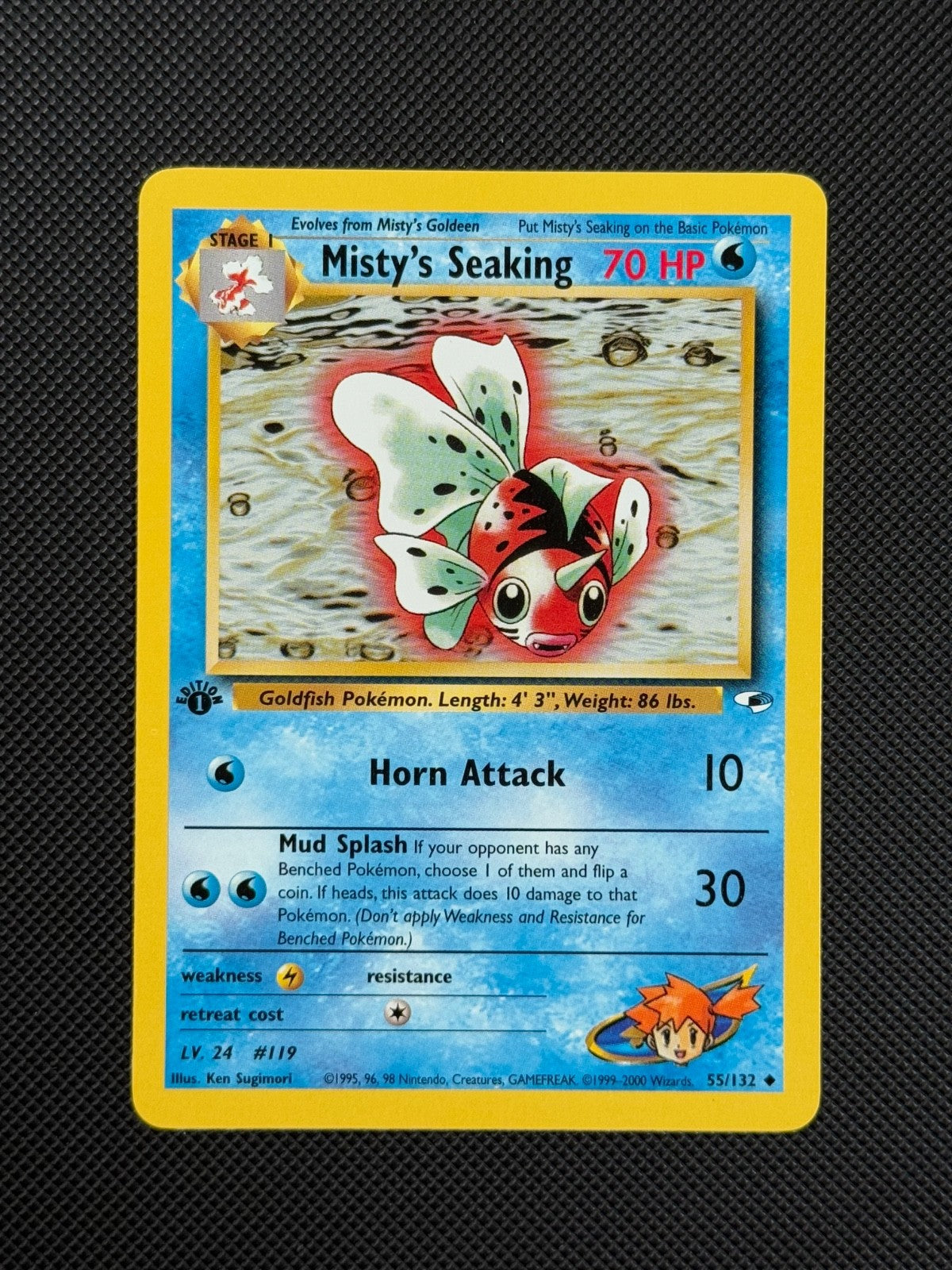 Pokémon Cards Misty's Seaking 55/132 1ST EDITION Gym Heroes WOTC Uncommon1