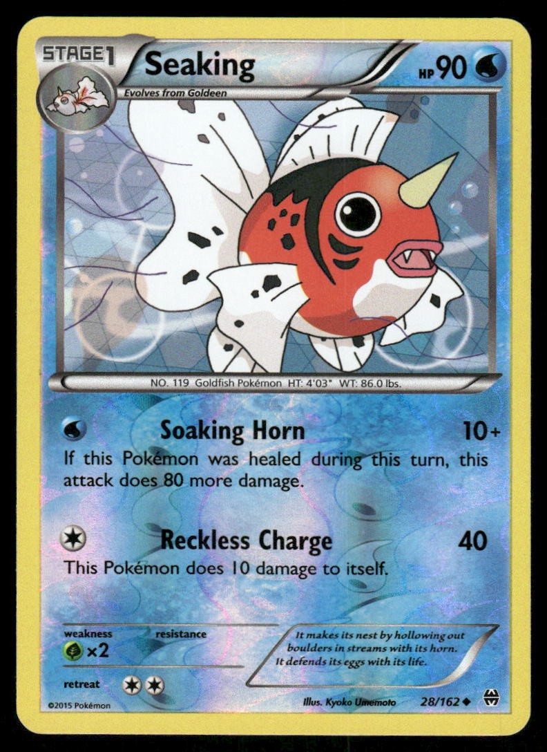 Pokemon Cards Seaking 28/162 Reverse Holo BREAKthrough XY NM0