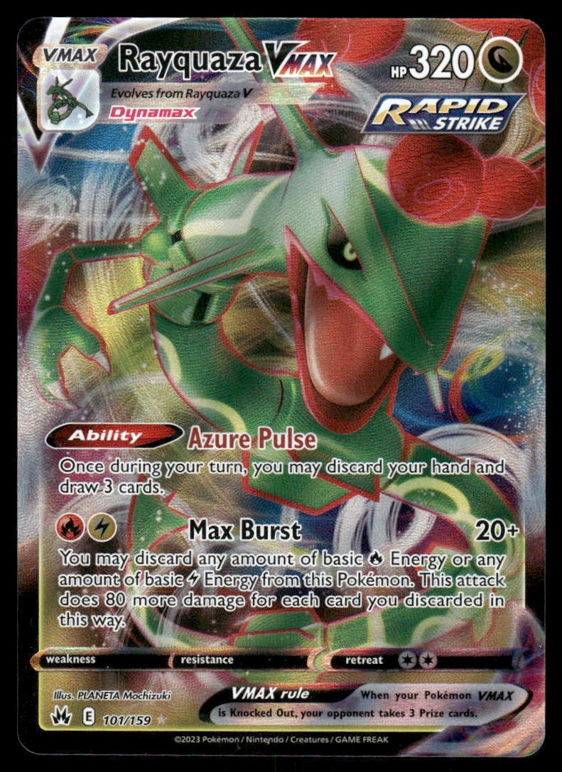 Pokemon Cards Rayquaza VMAX 101/159 Crown Zenith Holo Rare VMAX NM0