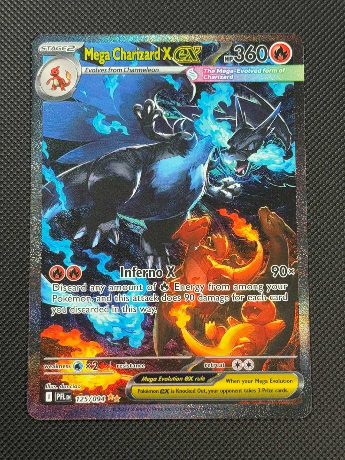 Mega Charizard X ex 125/094 SIR Pokémon Card Mega Phantasmal Flames Holo Rare0