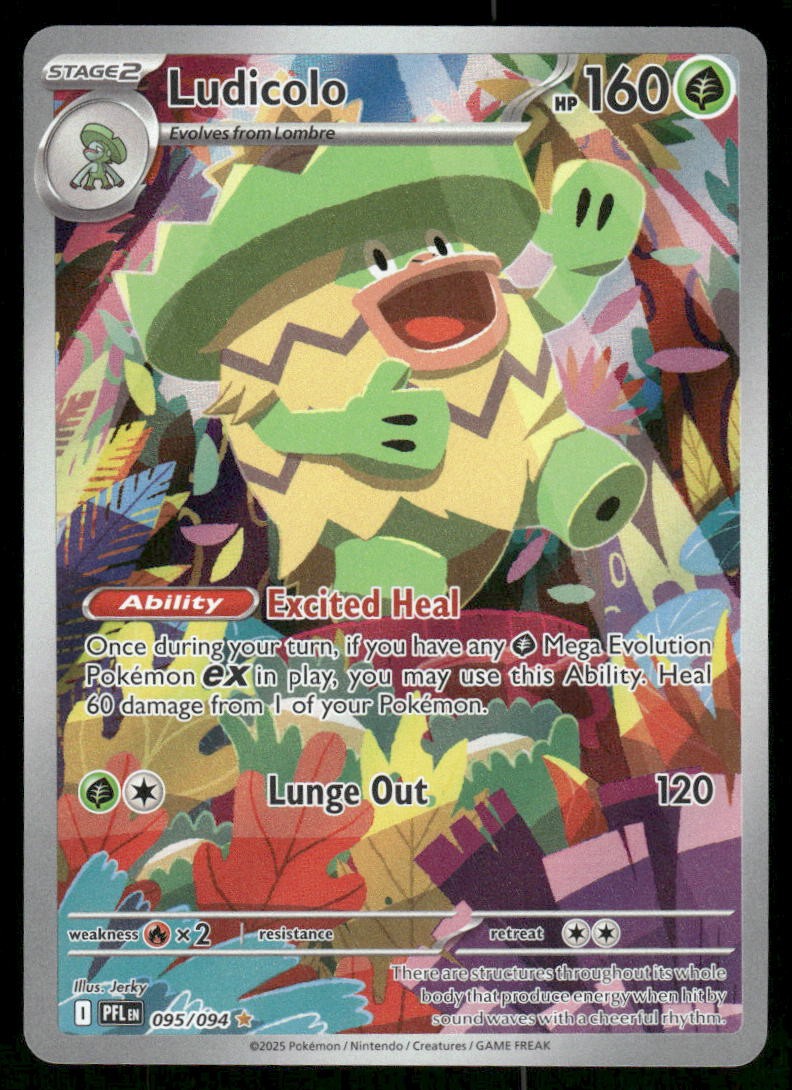 Pokemon Cards Ludicolo 095/094 Phantasmal Flames Illustration Rare NM0