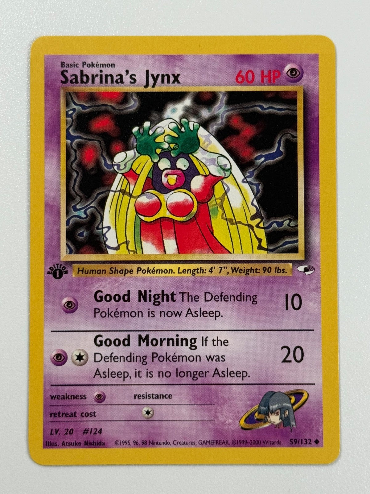 Pokémon Cards Sabrina's Jynx 59/132 1ST EDITION Gym Heroes WOTC Uncommon0