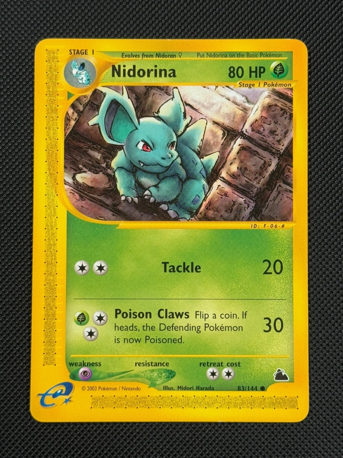 Nidorina 83/144 REGULAR Pokémon Card WOTC Skyridge Common0