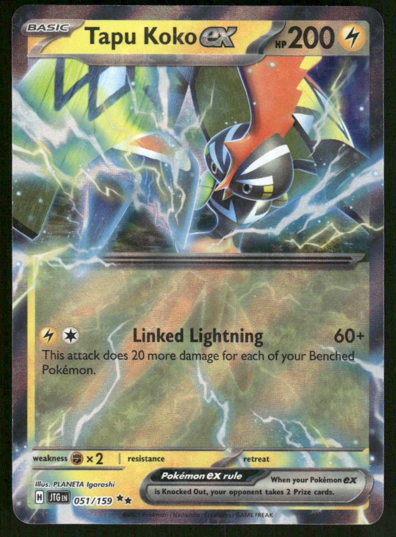 Pokemon Cards Tapu Koko ex 051/159 Journey Together Double Rare NM *20