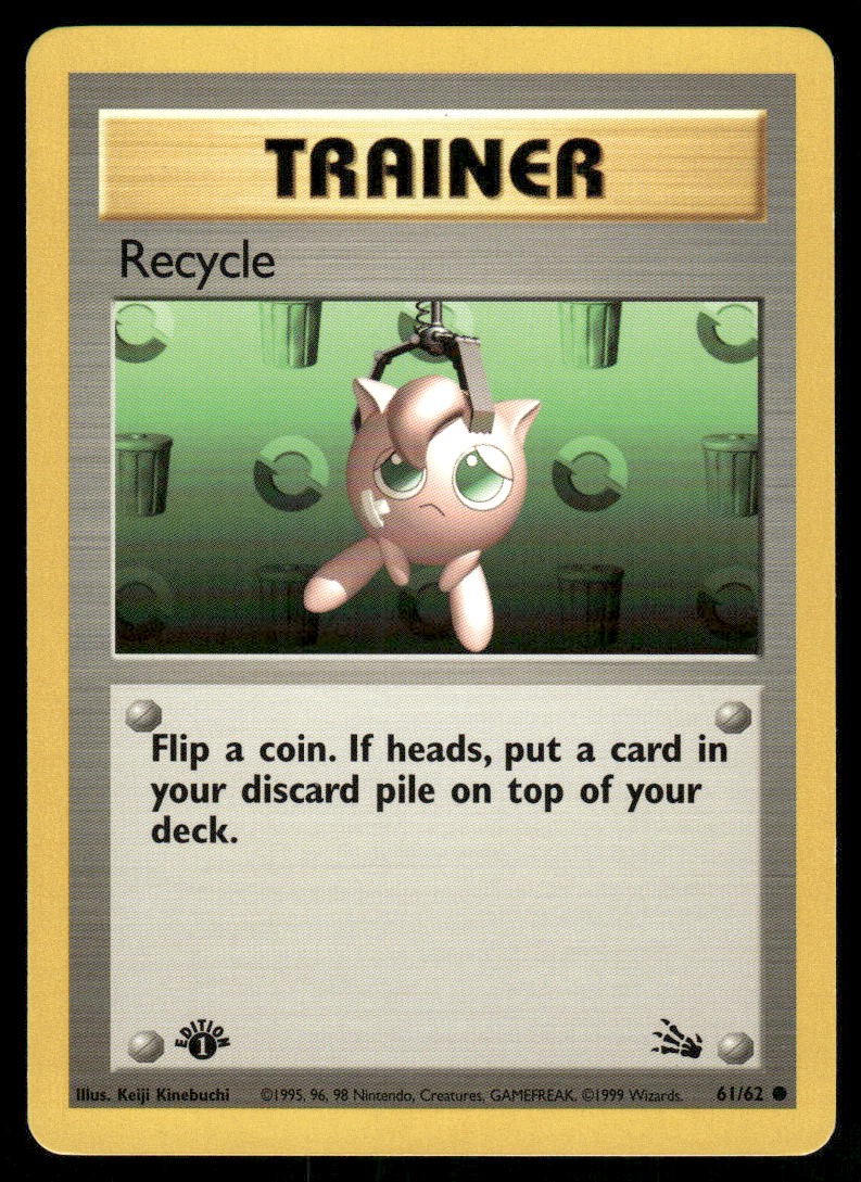Pokemon Cards Recycle 61/62 1ST EDITION Fossil WOTC Common NM0