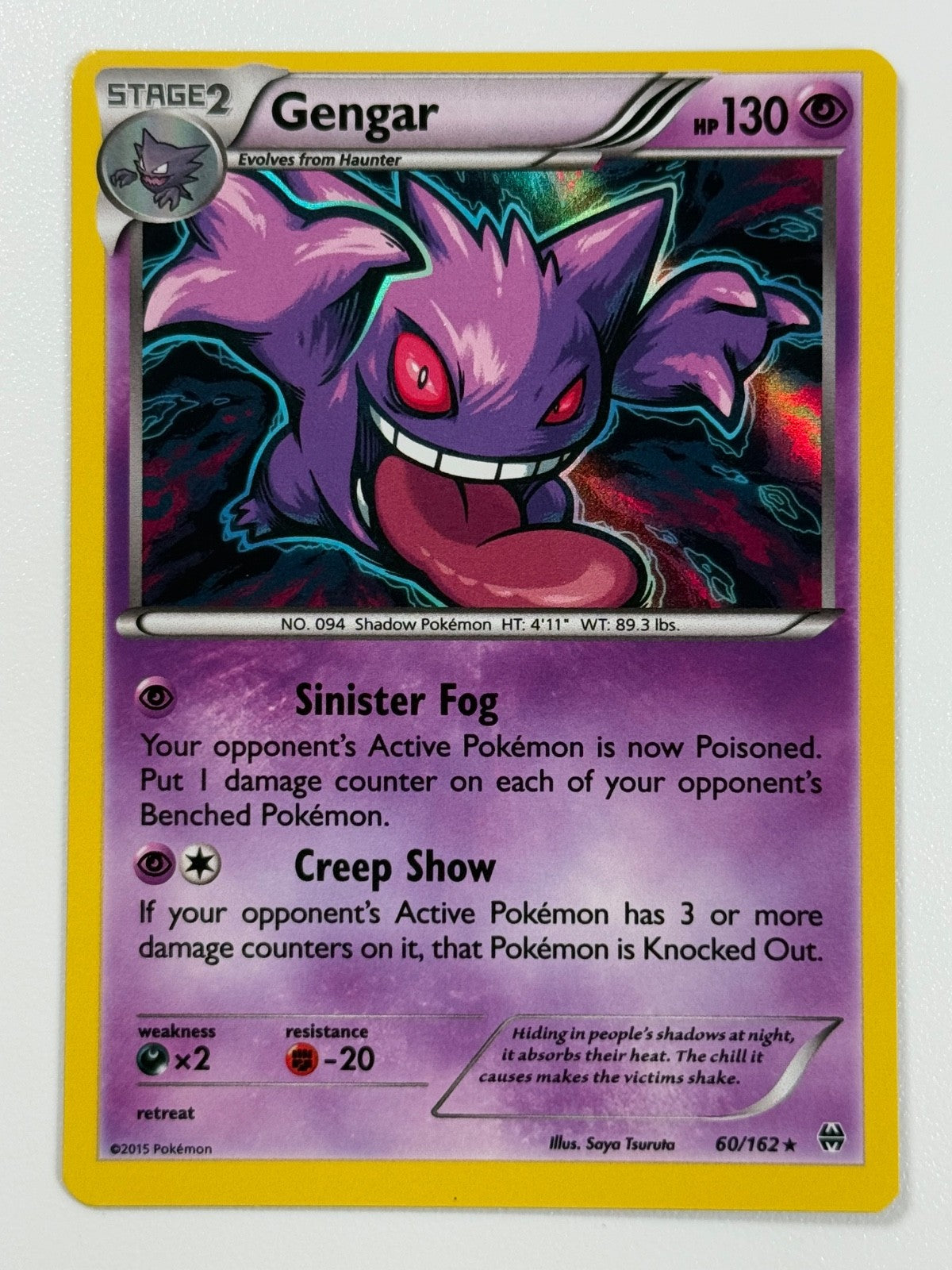 Pokémon Cards Gengar 60/162 Breakthrough XY Holo Rare0